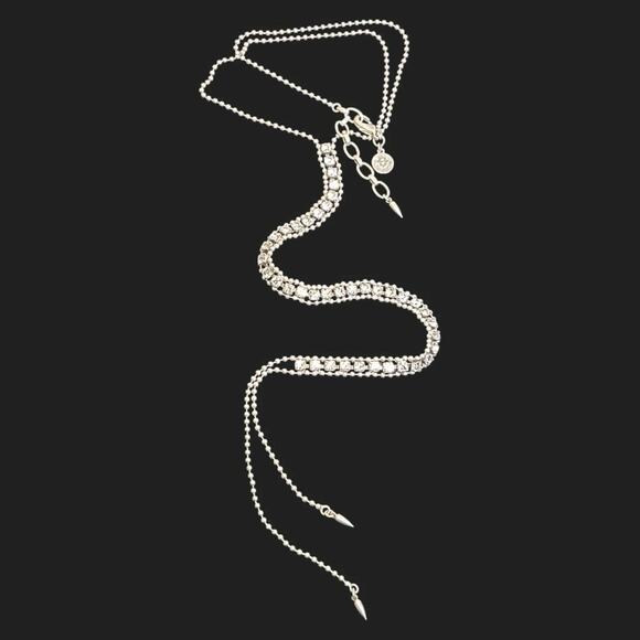 Loren Hope Jewelry - Rare Loren Hope Crystal Rhinestone Y-drop Necklace 18-20" + 15"‎ Drop